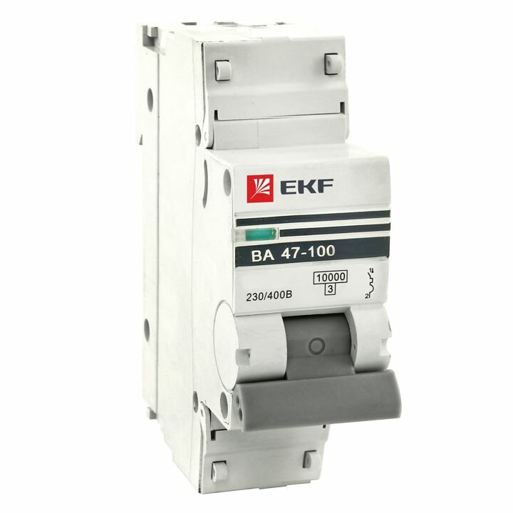 EKF Автоматический выключатель 1P 10А (D) 10kA ВА 47-100 PROxima mcb47100-1-10D-pro