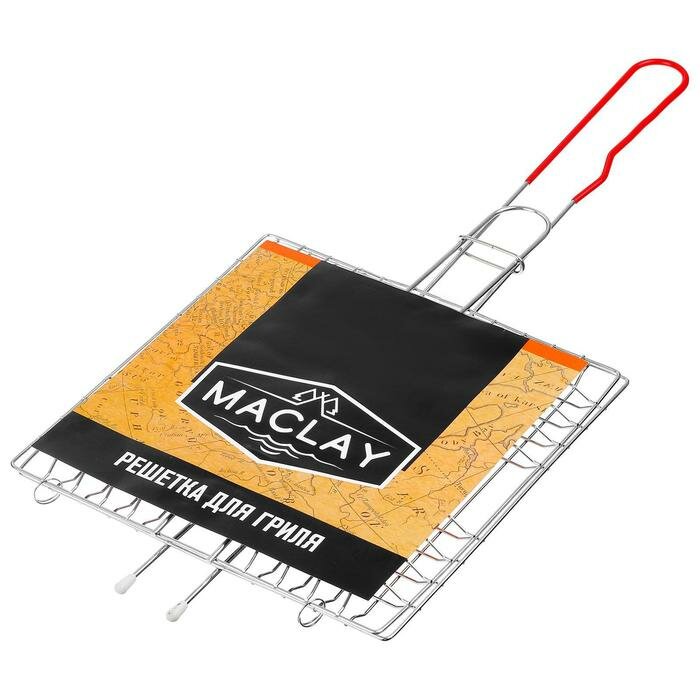 Maclay Решётка-гриль универсальная Maclay, нержавеющая сталь, размер 46 x 21 см, рабочая поверхность 21 x 21 см - фотография № 1