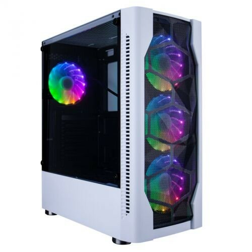 1STPLAYER Корпус DK D4 WHITE ATX, tempered glass, metal mesh 4x 120mm LED fans inc. D4-WH-4G6