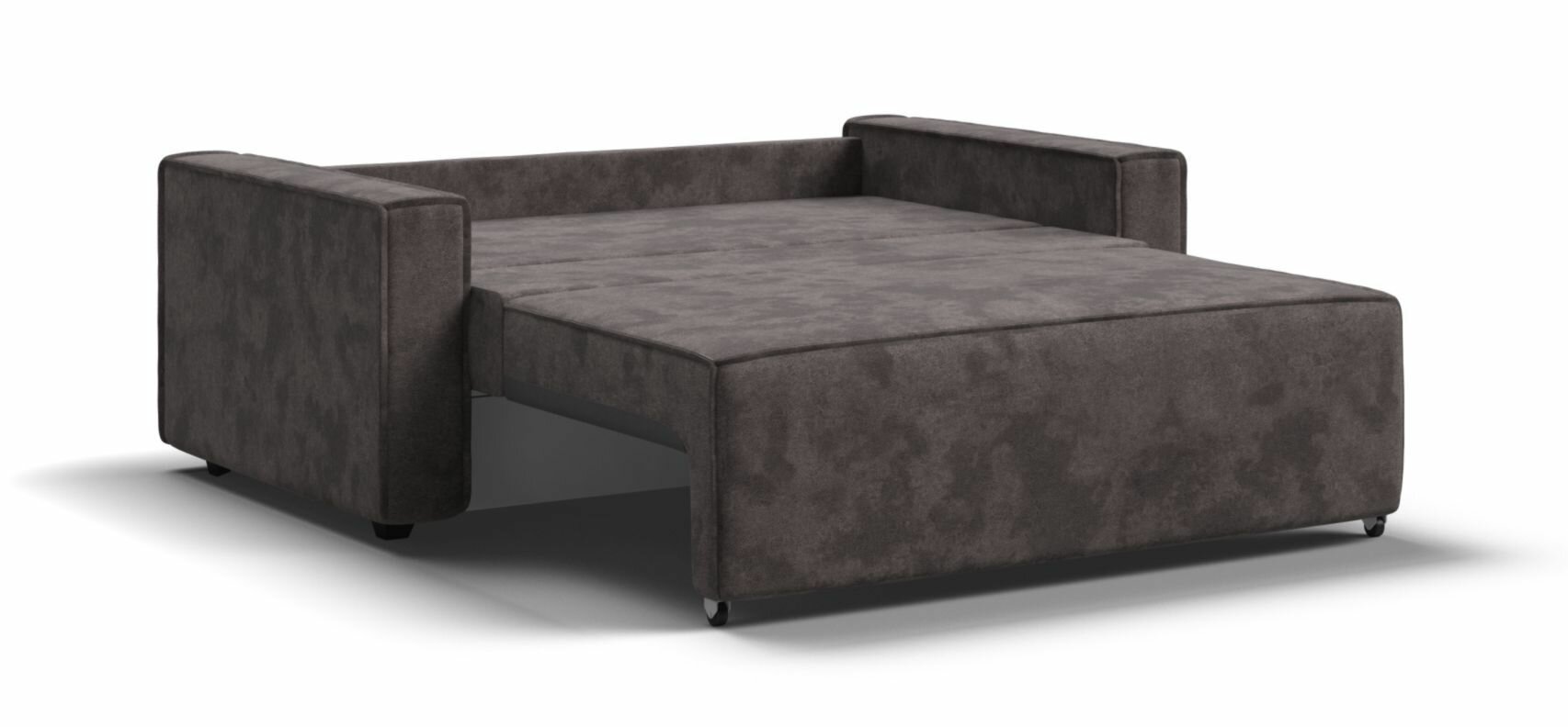 Прямой диван-кровать Оскар 2, выкатной EASY ROLL, велюр Alkantara серый, 167x112x94 см - фотография № 5