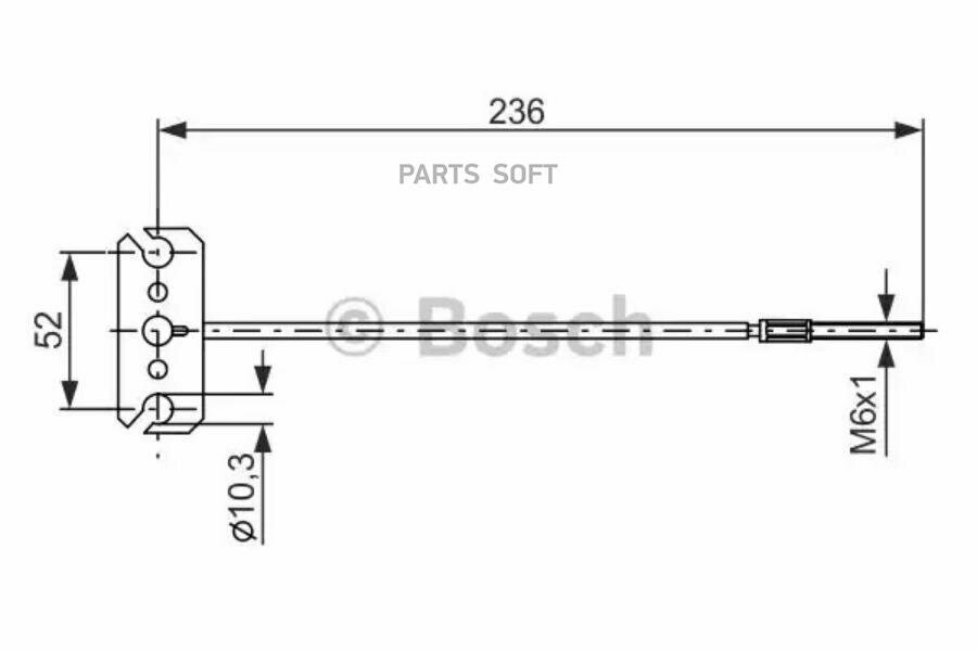 BOSCH 1987477226 Трос стояночного тормоза передний