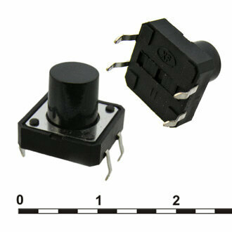 Кнопка тактовая KAN1211-1001B 12x12x10 mm (RUICHI) / Комплект из 10 шт.