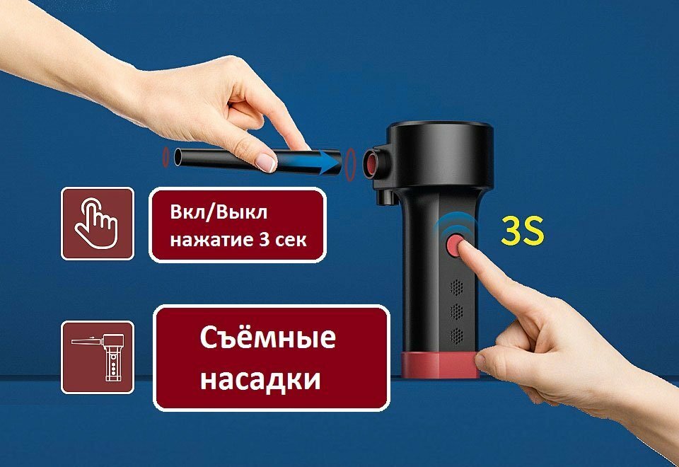 Беспроводная аккумуляторная мощная воздуходувка для чистки ANYSMART X1 - фотография № 10