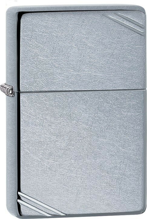 Зажигалка ZIPPO Vintage с покрытием Street Chrome™, латунь/сталь, серебристая, матовая, 38x13x57 мм - фотография № 1