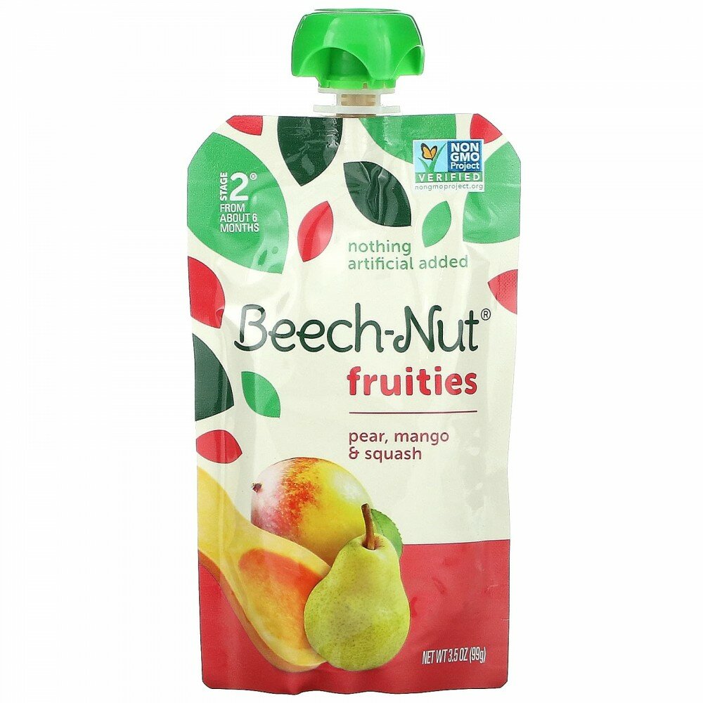 Beech-Nut, Fruities, Stage 2, груша, манго и тыква, 12 пакетиков, 99 г (3,5 унции) - фотография № 3