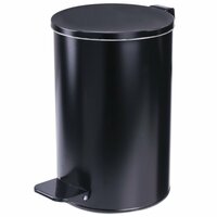 Ведро-контейнер для мусора с педалью усиленное, 10 л, кольцо под мешок, черное, оцинкованная
