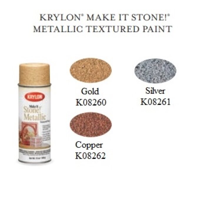 Краска с эффектом камня/металлик Krylon Make it Stone! Mеtallic Textured, Copper/Медь, 340гр - фотография № 2