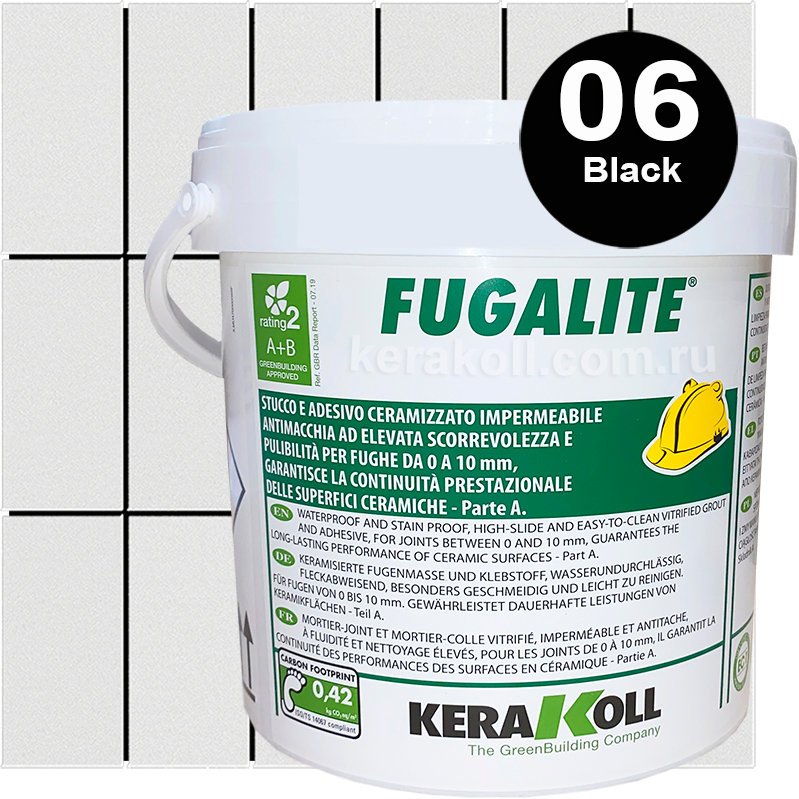 Kerakoll Fugalite Eco 06 Black 3kg эпоксидная затирка для швов