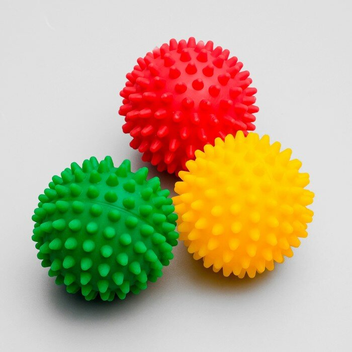 Зооник Игрушка "Мяч массажный", №1, 6 см микс цветов - фотография № 3