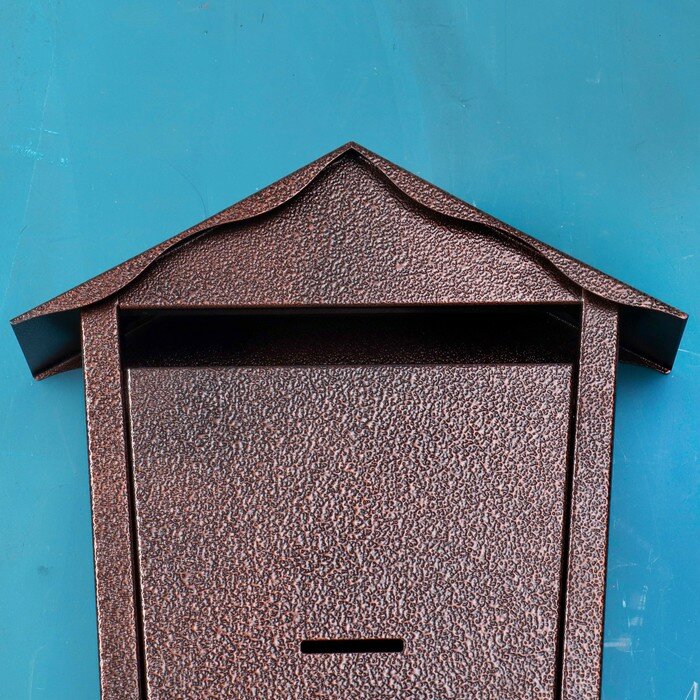 Ящик почтовый с замком, «Домик», медный - фотография № 8