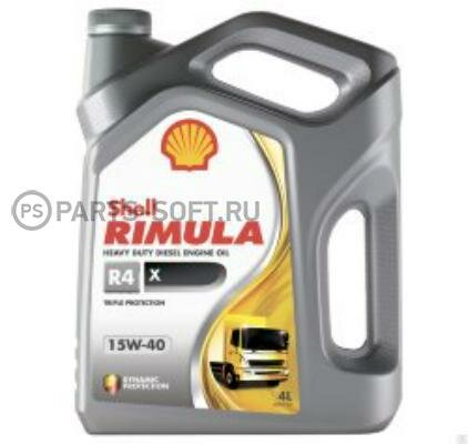 SHELL 550046382 Масло моторное минеральное Shell Rimula R4 X 15W-40 (4л)