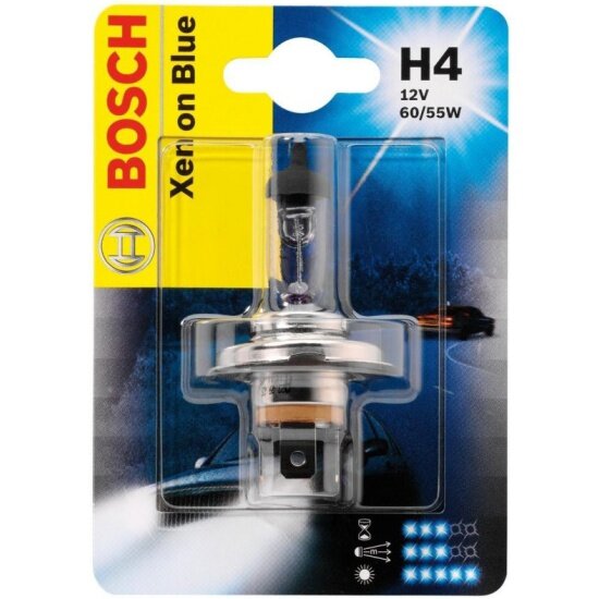 Лампа BOSCH Н4 Xenon Blue 60/55Вт, 1 шт, 1987301010