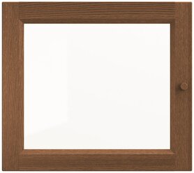 Стеклянная дверь, коричневый ясеневый шпон, 40x35 см IKEA OXBERG оксберг
