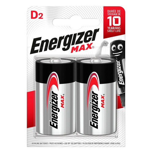 D Батарейка Energizer Max, 2 шт.