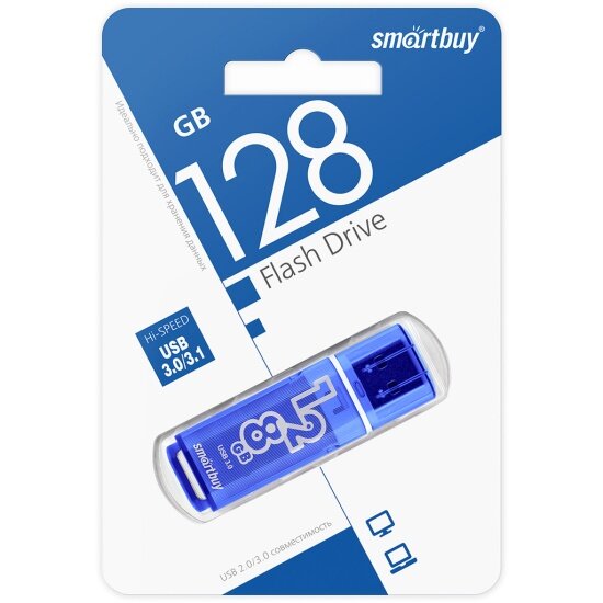 USB флешка Smartbuy 128Gb Glossy dark blue USB 3.0