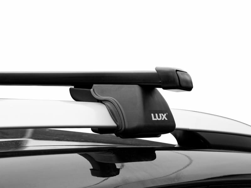 Багажник на рейлинги Acura MDX 2 (2006-2013) | LUX Классик | прямоугольный профиль | черные поперечины 1,3 м