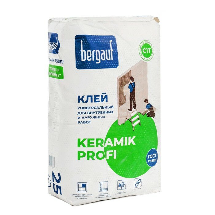 Клей для плитки и керамогранита BERGAUF KERAMIK PROFI С1, 25кг - фотография № 1