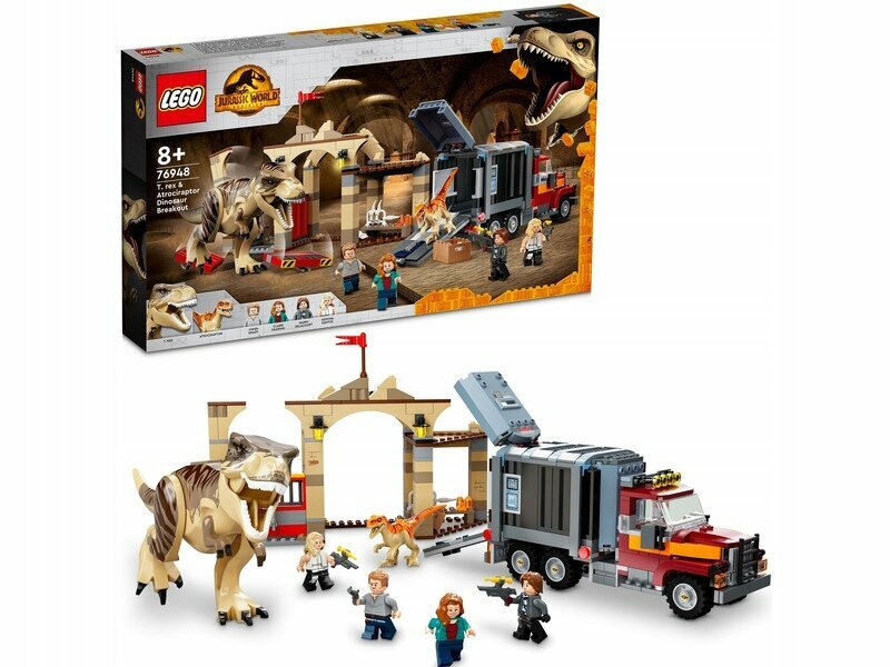 Конструктор LEGO Jurassic World Побег атроцираптора и тираннозавра 76948