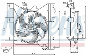 Вентилятор радиатора Citroen Berlingo / Berlingo First/Xsara/Xsara Picasso 96>12 Peugeot Partner 96>15 NISSENS 85316