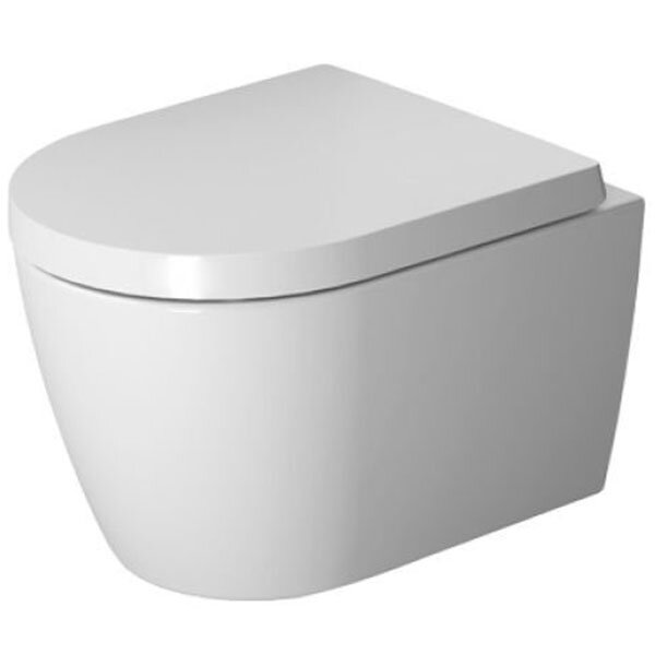 Duravit ME by Starck Унитаз подвесной Compact Rimless без смывного края, с вертикальным смывом, вкл. крепление Durafix, 4,5л., 370x480мм, Цвет: Белый