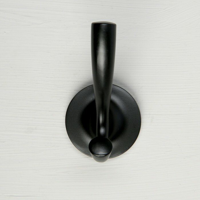 CAPPIO Крючок мебельный CAPPIO CONE, двухрожковый, цвет черный - фотография № 3