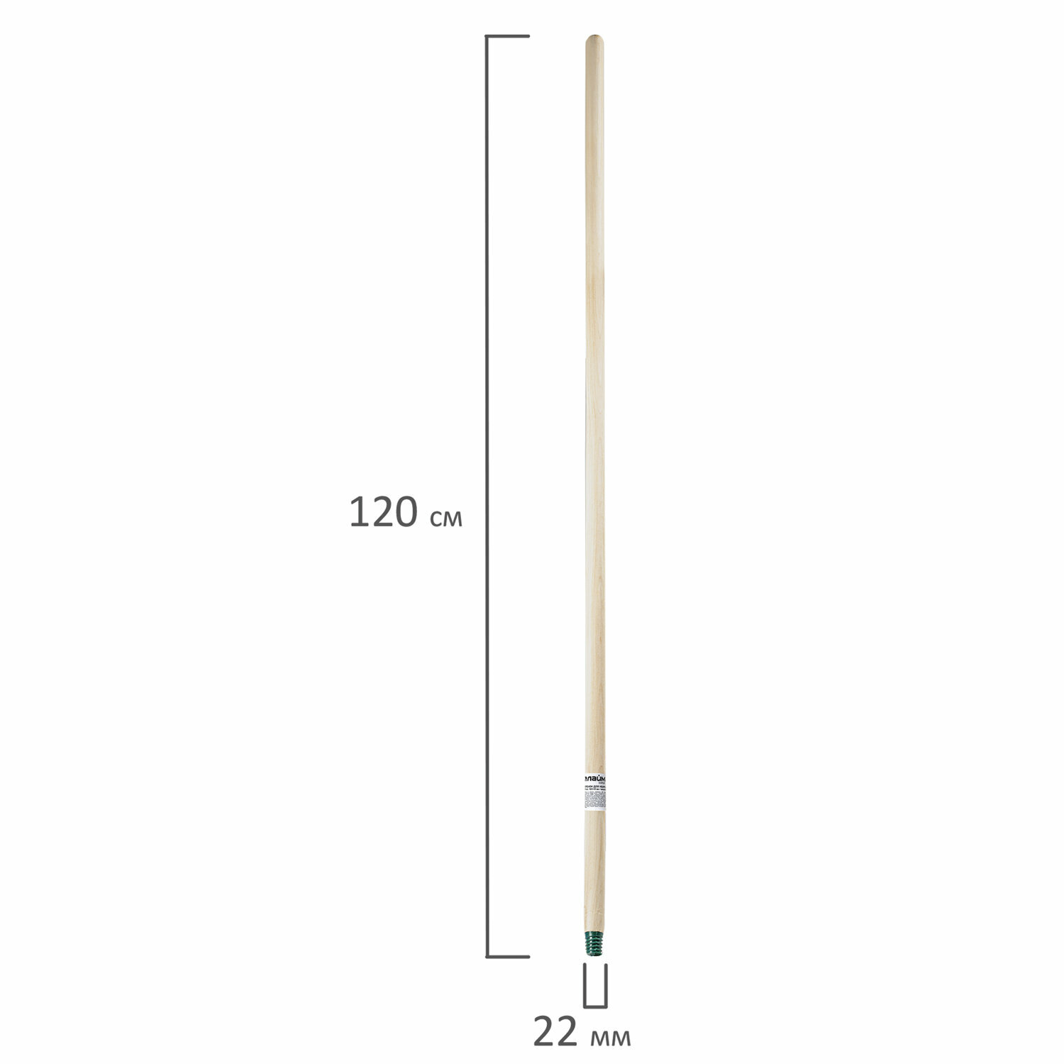 Черенок для уборочного инвентаря 120 см, деревянный высший сорт, пластиковый наконечник, еврорезьба, LAIMA EXPERT, 601829 - фотография № 2