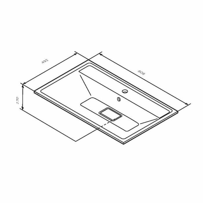 Раковина AM.PM M50AWPX0801WG INSPIRE V2.0, мебельная, исскуственный мрамор, с переливом,80см 71117 - фотография № 2