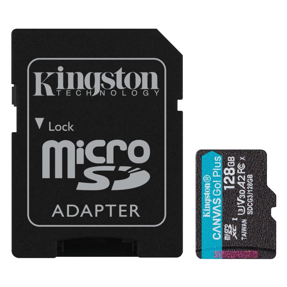 microSD Memory Card SDXC 128GB Class10 UHS-I U3 Kingston Canvas Go Plus 170R A2 V30 170MB/s (SDCG3/128GB)