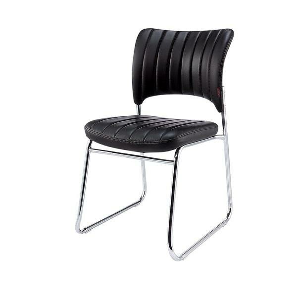 Стул офисный Easy Chair Echair 809 VPU каркас хром, кожзам черный