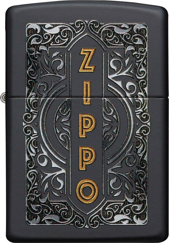Зажигалка ZIPPO Classic с покрытием Black Matte, латунь/сталь, черная, 38x13x57 мм - фотография № 2