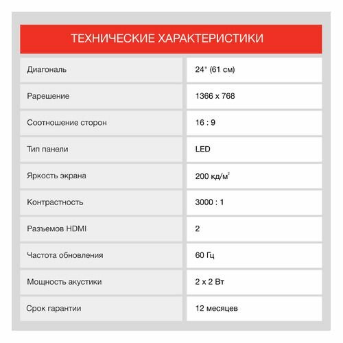 Телевизор Starwind Яндекс.ТВ SW-LED24SG312, 24", LED, HD, Яндекс.ТВ, белый - фото №1