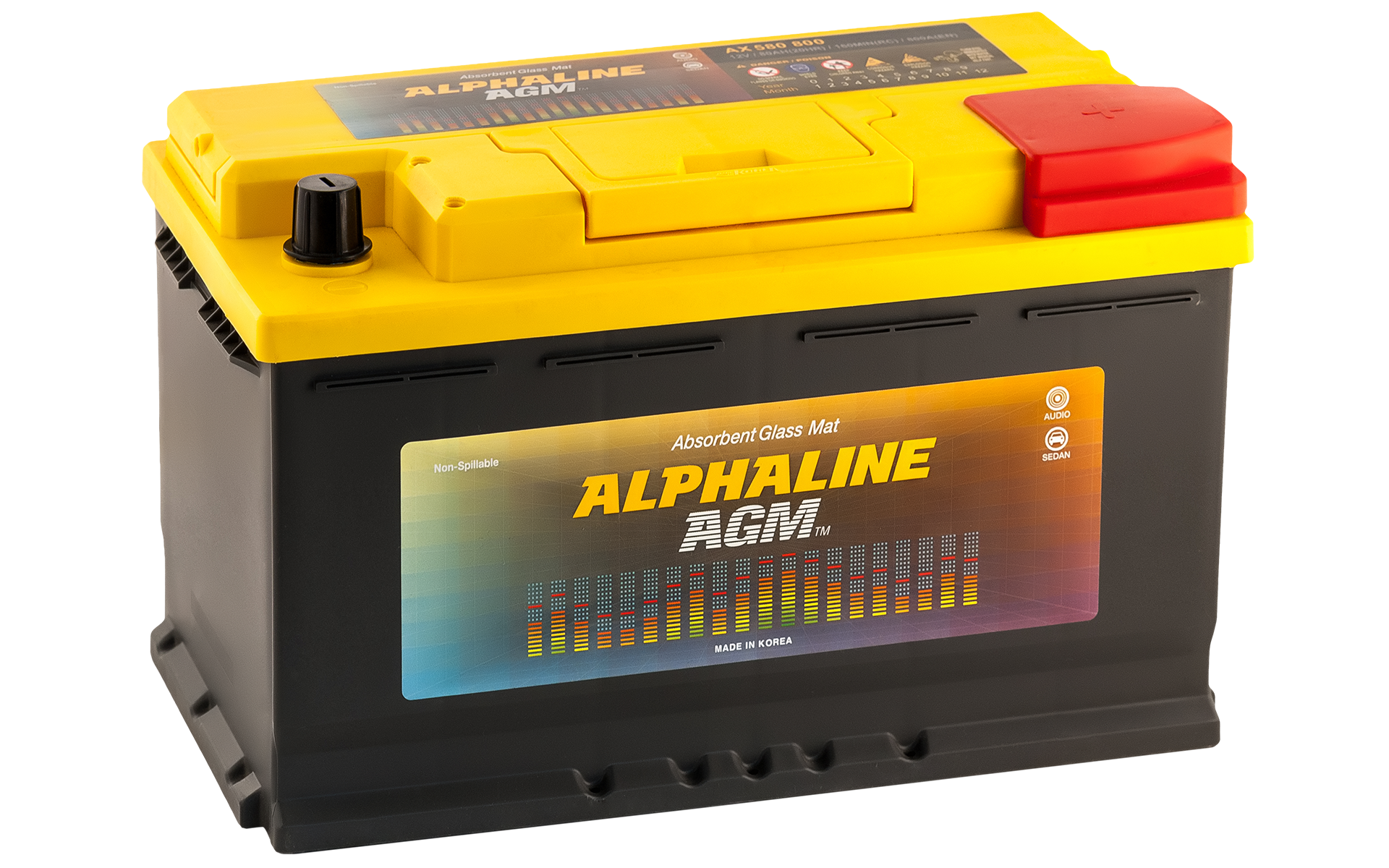 Аккумулятор ALPHALINE AGM 80Ач обратная полярность AX580800