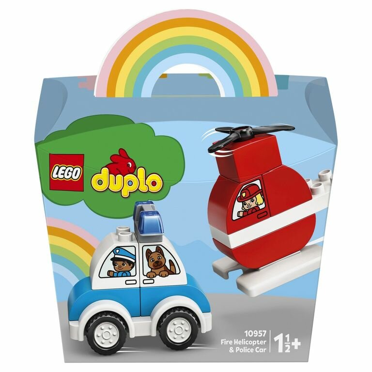 LEGO DUPLO 10957 Конструктор ЛЕГО Дупло Пожарный вертолет и полицейский автомобиль - фото №1