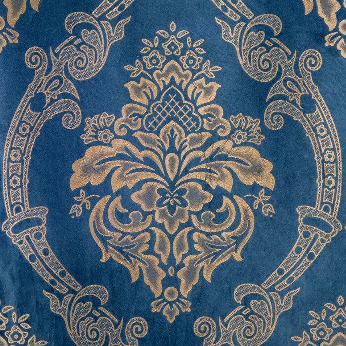 Штора портьерная Этель "Версаль" 160х270 см, цвет синий, 100% п/э - фотография № 2