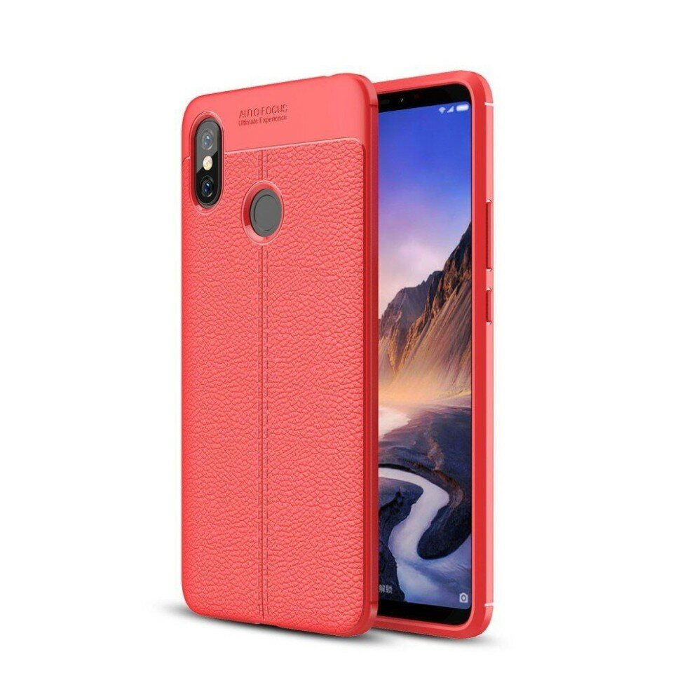 фото Чехол-накладка Litchi Grain для Xiaomi Mi Max 3 (красный)