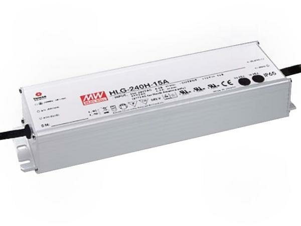 Блок питания MEAN WELL HLG-240H-24A импульсный для LED диодов 240 Вт 24В DC 5-10 А IP65 1шт