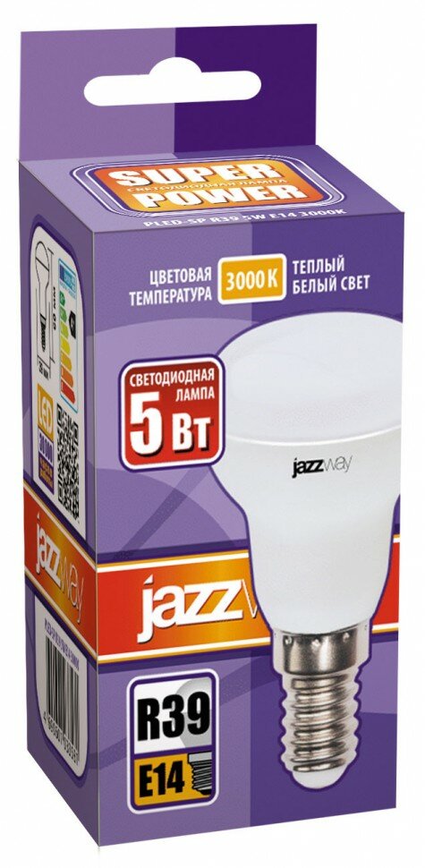 Лампа светодиодная Рефлектор PLED- SP R39 5W E14 3000K (5W=30Вт, 400Lm) 230/50 Jazzway - фотография № 2