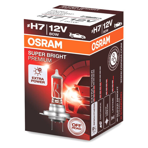 Лампа автомобильная галогенная Osram 62261SBP, H7, 12В, 1шт