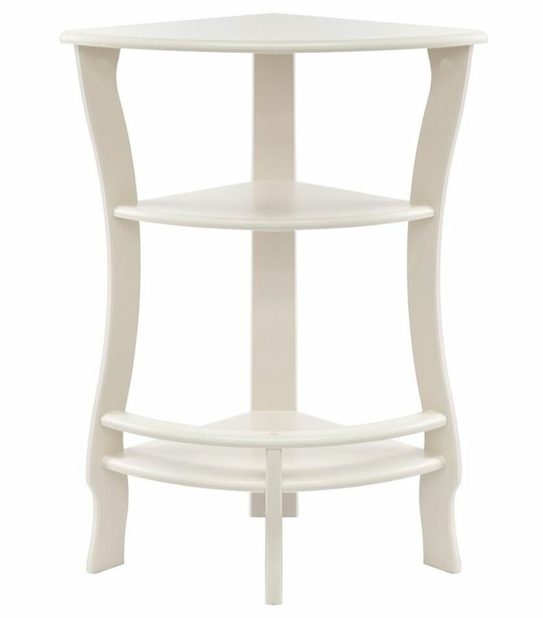 фото Этажерка угловая "Грейс" (молочный дуб ) Вис