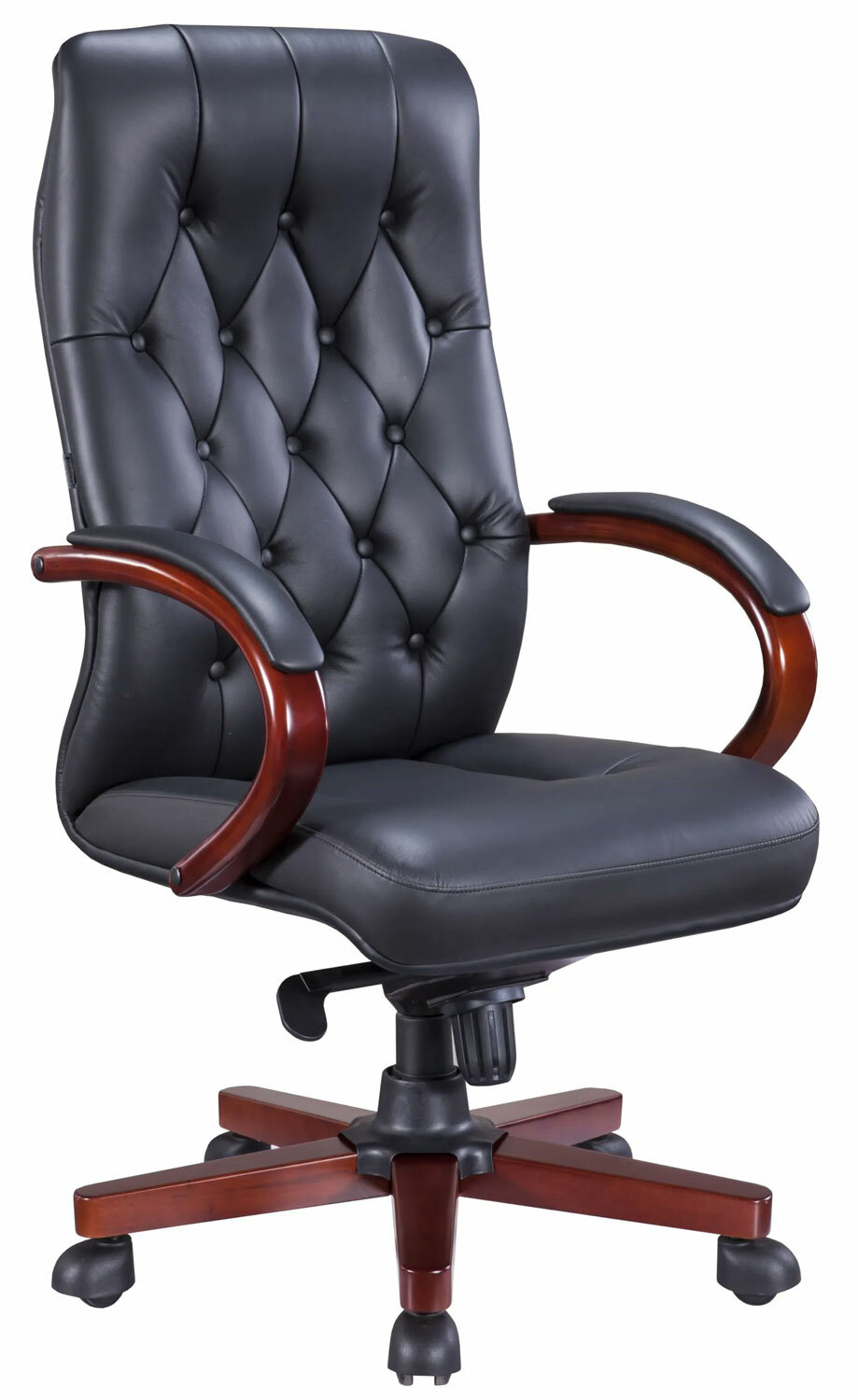 Компьютерное кресло для руководителя Everprof Monaco Wood Дерево / Кожа Черный