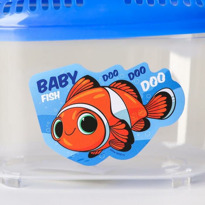 Пушистое счастье Переноска Baby fish 19x12.8x11.3, синяя - фотография № 4