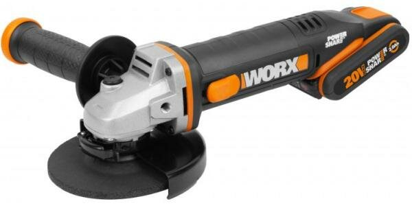 Аккумуляторная УШМ Worx WX803 2.0Ач х1 + 4.0Ач х1 кейс 125 мм