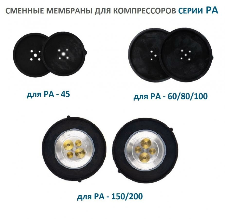 Комплект мембран к компрессору Jecod PA 150 200 2шт - фотография № 2