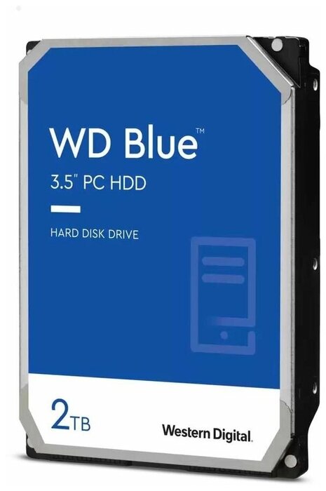 Western Digital Жесткий диск 2ТБ Western Digital Blue WD20EZBX, 7200об./мин., 256МБ (SATA III) (oem)