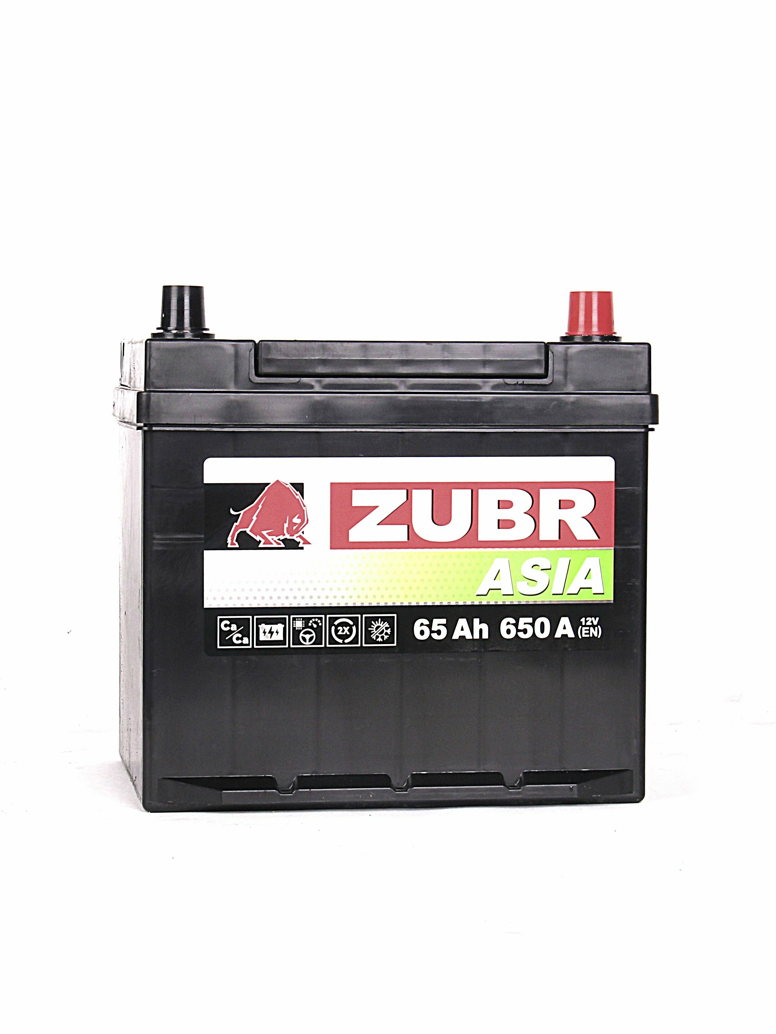 Аккумулятор автомобильный ZUBR PREMIUM ASIA 65Ач R+ EN650A 232x173x225 (ZPA650) B01