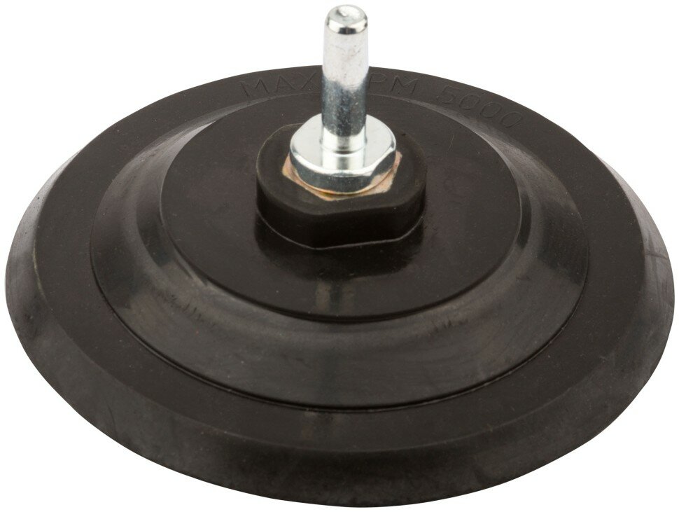 фото FIT Диск шлифовальный с липучкой резиновый усиленный, гайка М14 + переходник для дрели, 125 мм ( 39624 )