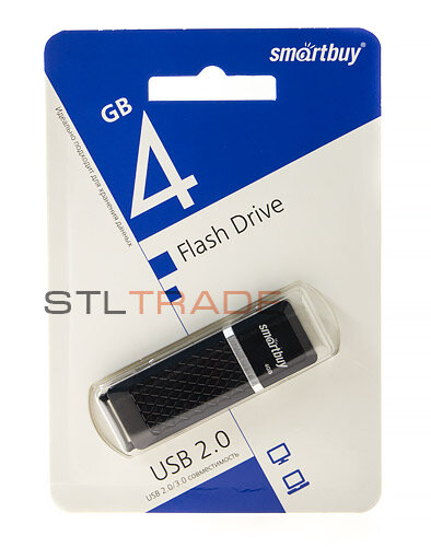 SB4GBQZ-K, 4GB USB 2.0 Quartz series, Black, SmartBuy