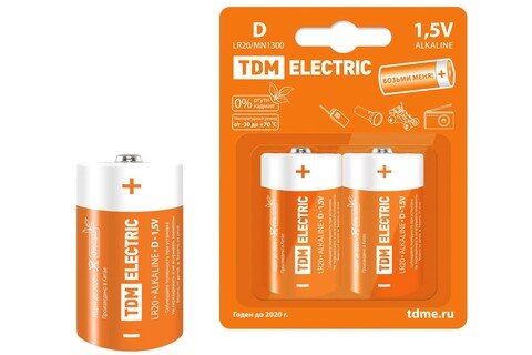 Tdm Элемент питания LR20 D Alkaline 1,5V BP-2 SQ1702-0012