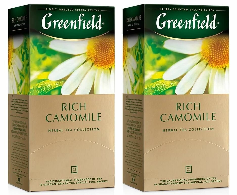 Чай травяной Greenfield Rich Camomile, 25 пак - 2 штуки