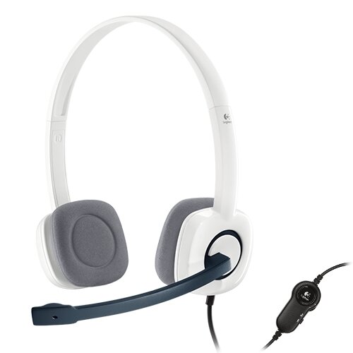 Logitech Stereo Headset H150 (оголовье, открытая, белая, 2 * 3,5 мм) (981-000350)